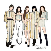 Beige Blue Stripe Printed Fabric Material